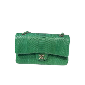 Classic Flap Medium Python Green LGHW