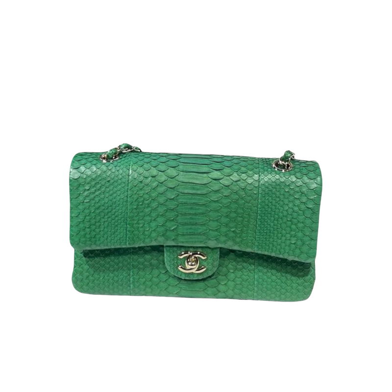 Chanel green 2025 python bag