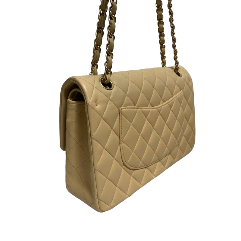 Classic Flap Medium Lambskin Beige GHW