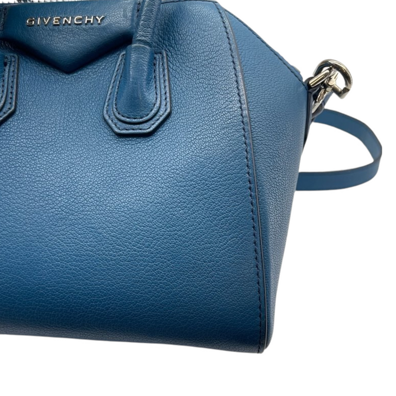 Mini Antigona Calfskin Blue SHW