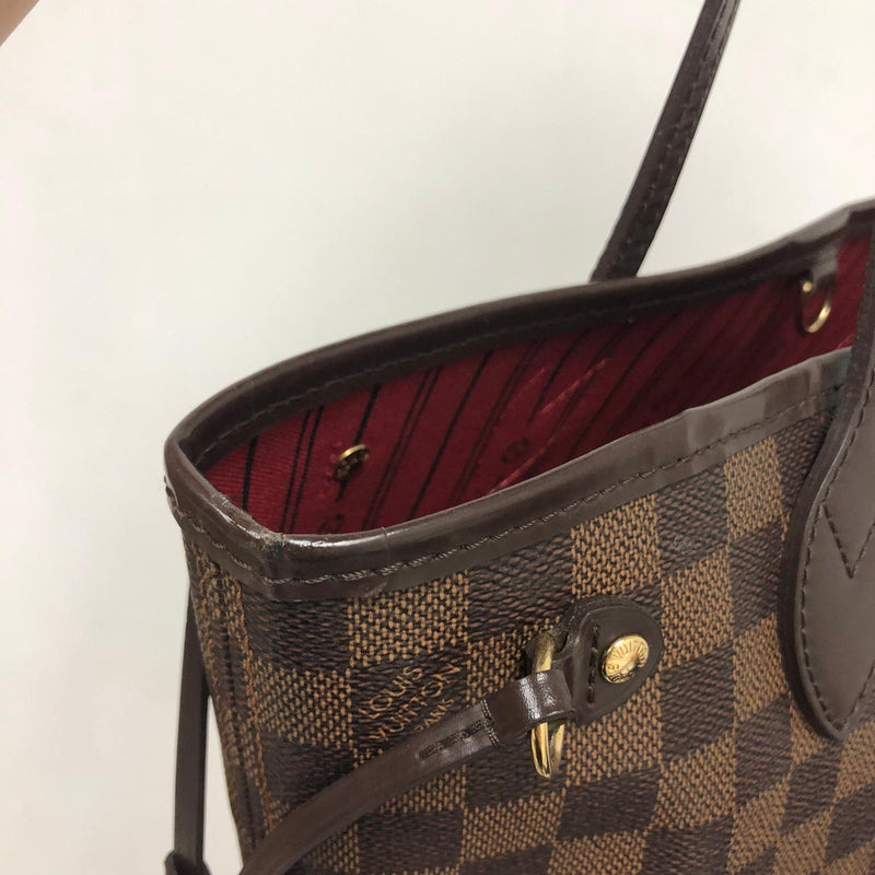 New Authentic LOUIS VUITTON Neverfull PM DAMIER EBENE Tote Bag