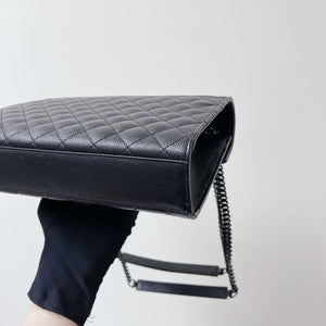Quilted Envelope Medium Grained Leather Black BHW