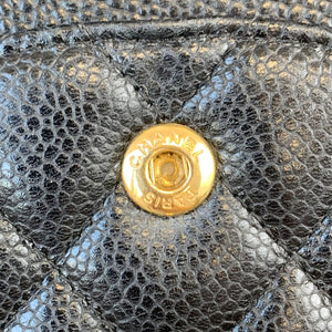 Medium Classic Flap Caviar Black GHW
