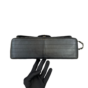 Classic Flap Jumbo Caviar Black Chevron SHW