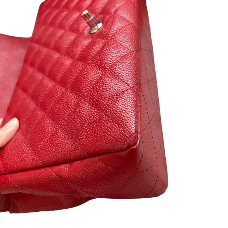 Single Flap Jumbo Caviar Red SHW