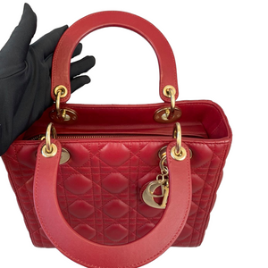 Lady Dior Medium Lambskin Burgundy GHW