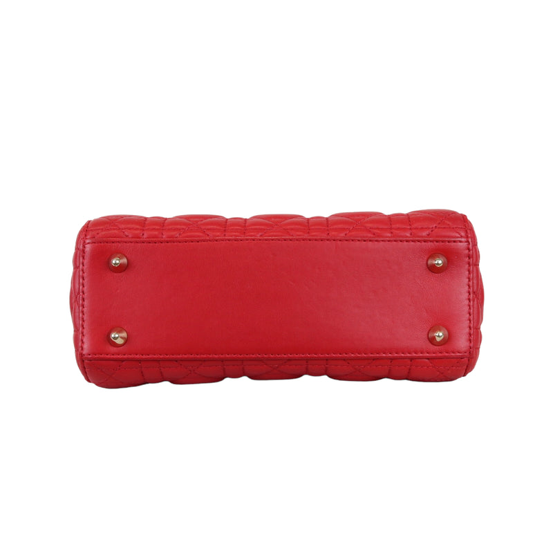 Small My Lady Dior Lucky Badges Lambskin Red GHW