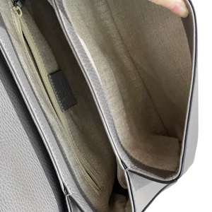 Interlocking GG Calfskin Leather Grey LGHW