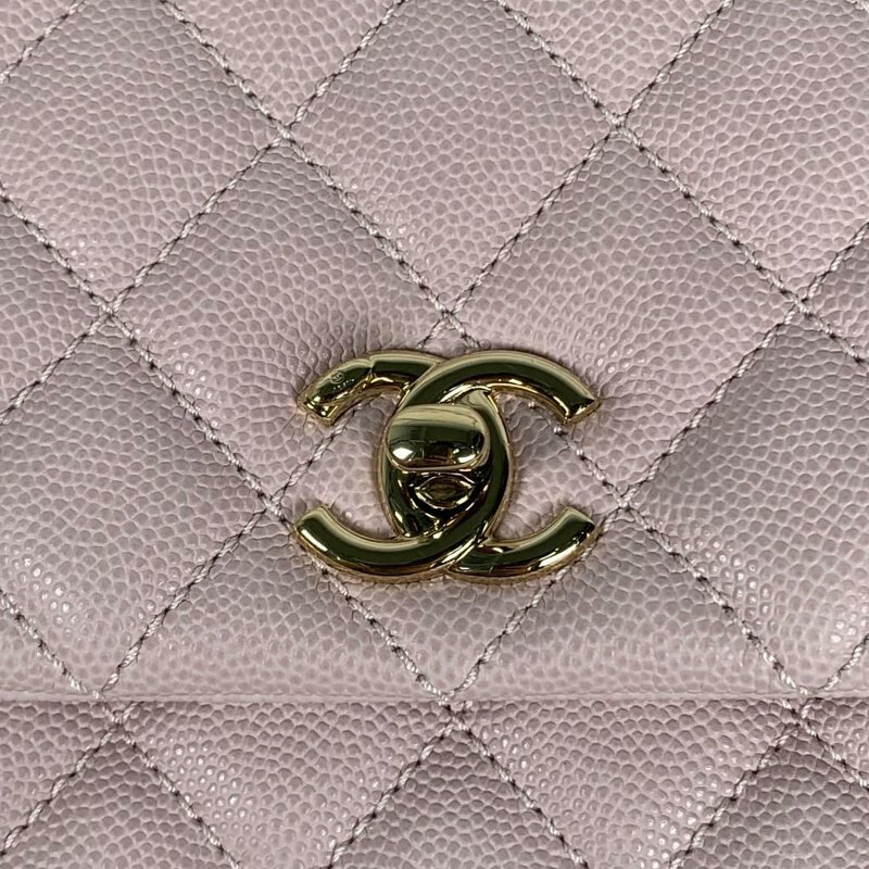 Small Coco Handle Caviar Pink GHW