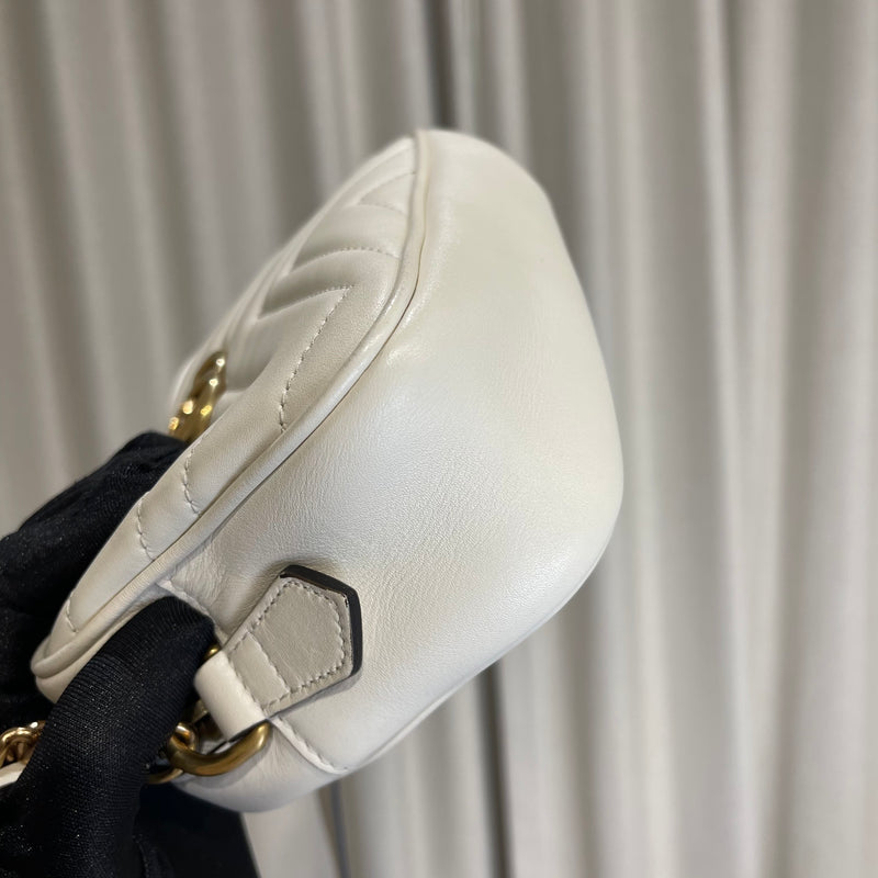 GG Marmont Mini Camera White GHW