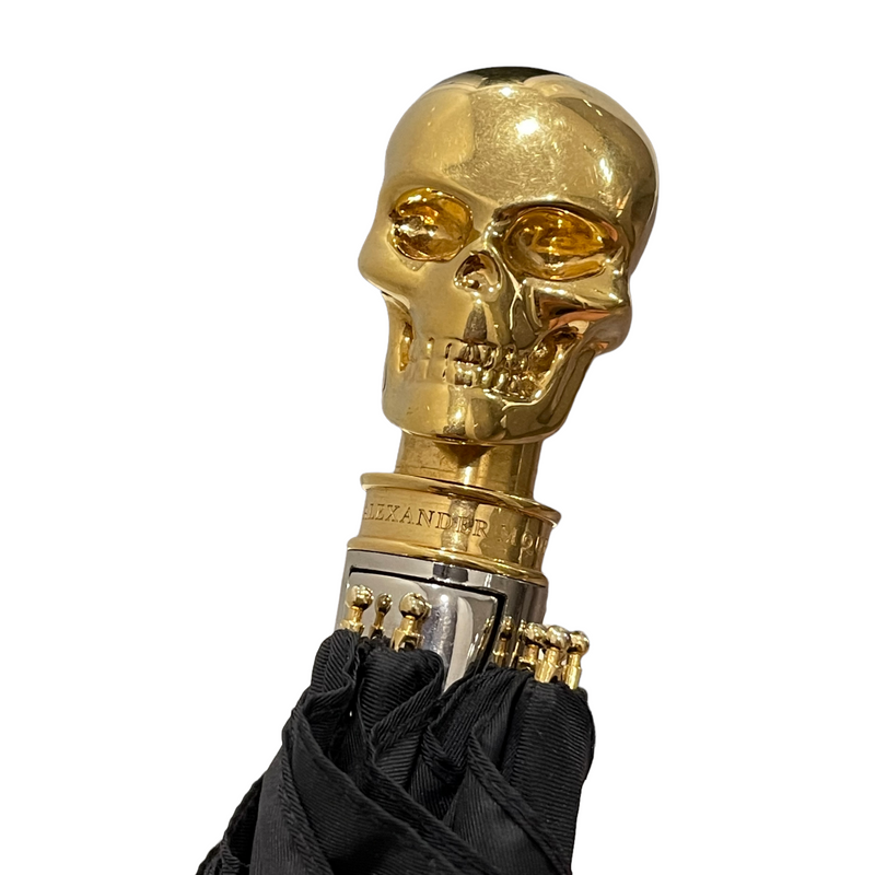Alexander McQueen スカルハンドル 折りたたみ傘 Alexander McQueen Skull Handle Umbrella Black GHW – Bag Religion