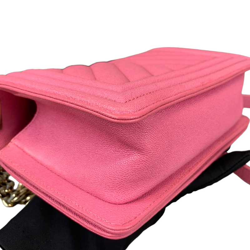 Small Le Boy Caviar Pink GHW