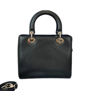 Medium Lady Dior Embroidered Black GHW