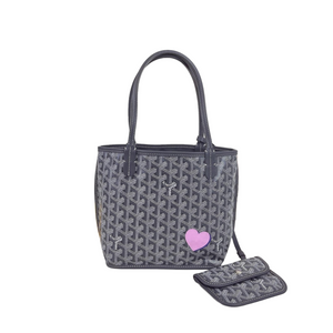 Mini Anjou Reversible Canvas Calfskin Grey SHW