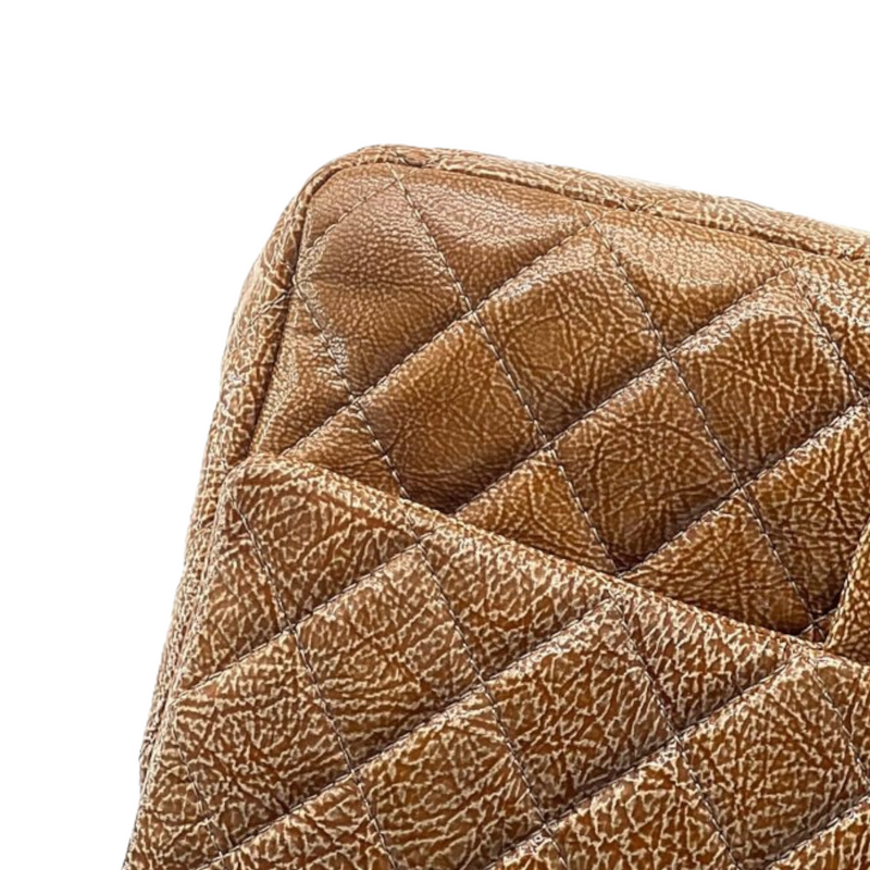 Medium Classic Flap Crumpled Calfskin Brown RHW