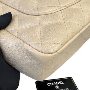 Classic single Flap Beige Jumbo SHW