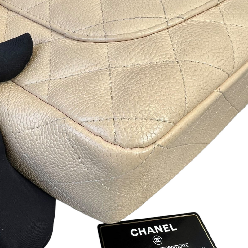 Classic single Flap Beige Jumbo SHW