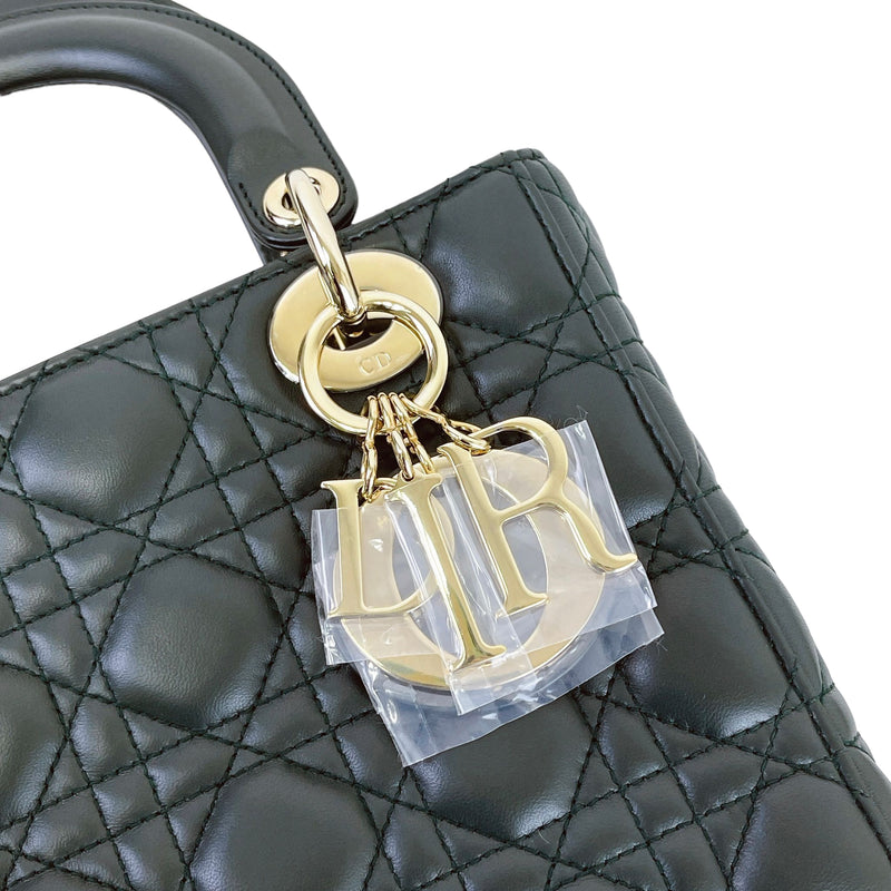 Lady Dior Lambskin Small Green SHW