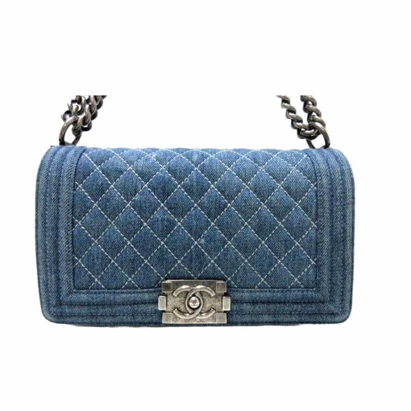 Chanel Large Denim Boy Bag - Blue Shoulder Bags, Handbags