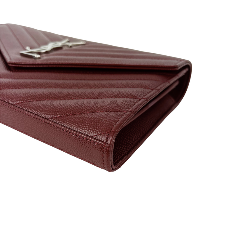 Envelope WOC Small Grained Leather Red SHW