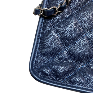 French Riviera Flap Caviar Navy Blue SHW
