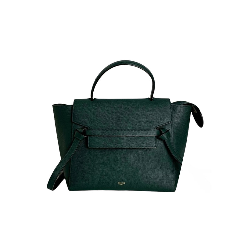 Belt Bag Micro Leather Dark Green GHW