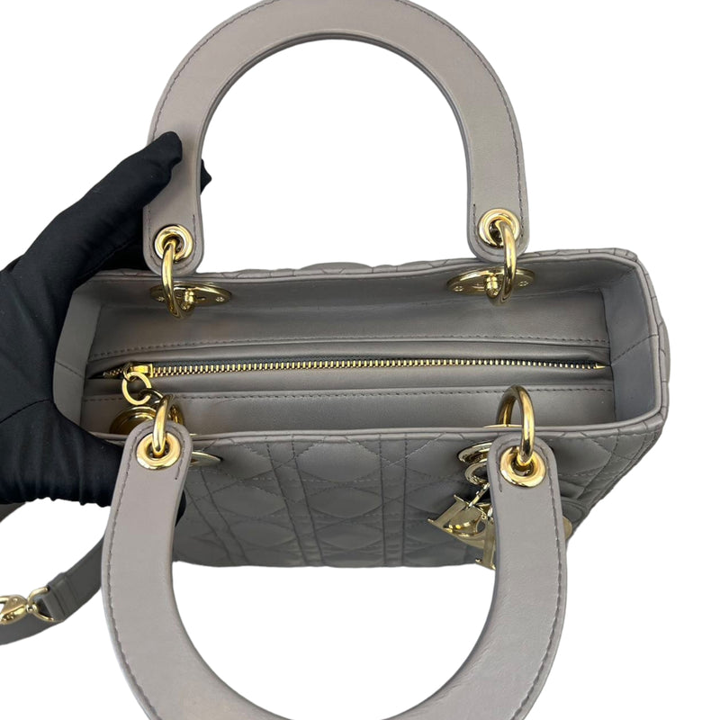 Lady Dior Medium Lambskin Grey GHW