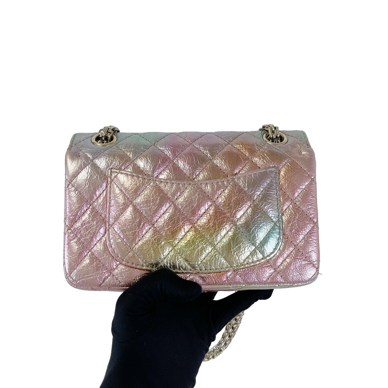 CHANEL Rainbow Reissue 2.55 Mini Flap Bag Metallic Multicolor