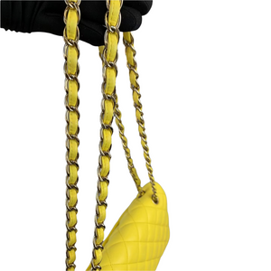 Classic Double Flap Jumbo Lambskin Yellow GHW