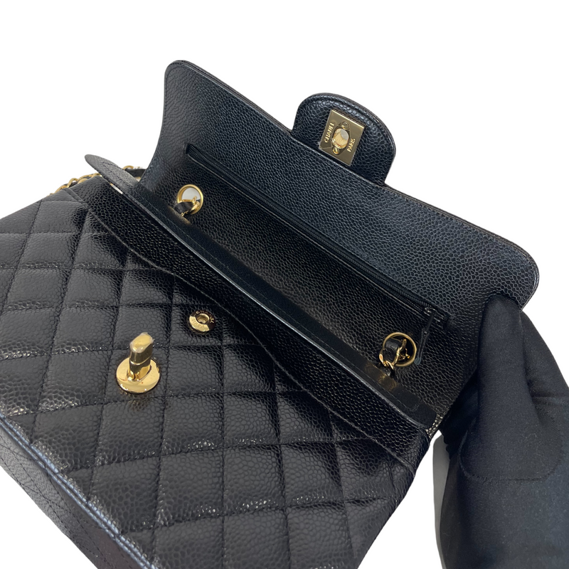 tas shoulder-bag Chanel Classic Small Black Caviar Double Flap GHW Shoulder  Bag