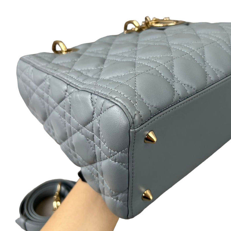 Lady Dior Medium Lambskin Grey GHW