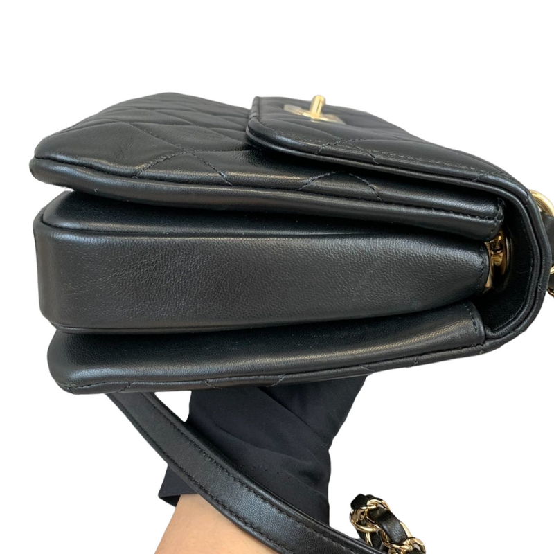 Small Trendy CC Flap Lambskin Black GHW