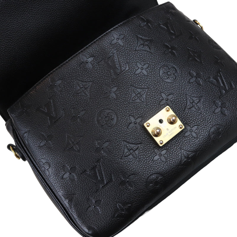 LOUIS VUITTON M41487 Black Monogram Empreinte Pochette Metis Handbag AA177