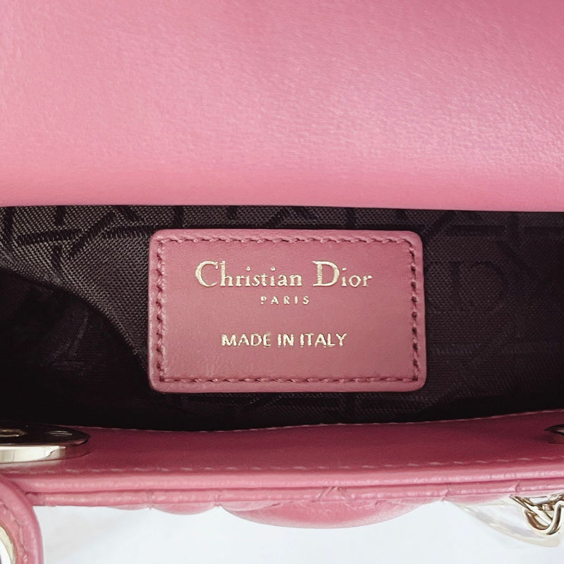 Mini Lady Dior Lambskin Rose Pink SHW