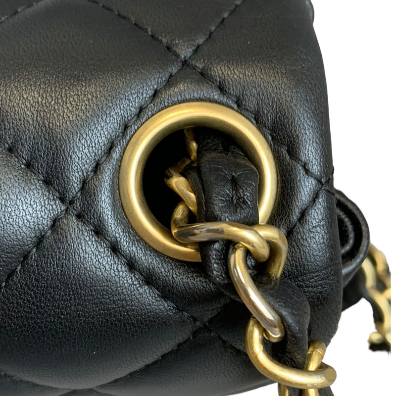 Classic Flap Square Mini Lambskin Black GHW