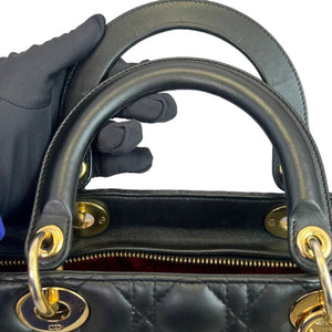 Large Lady Dior Lambskin Black GHW