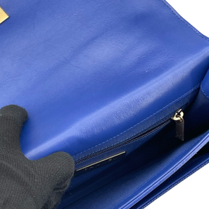 Chain Handle Flap Caviar/Calf Blue GHW