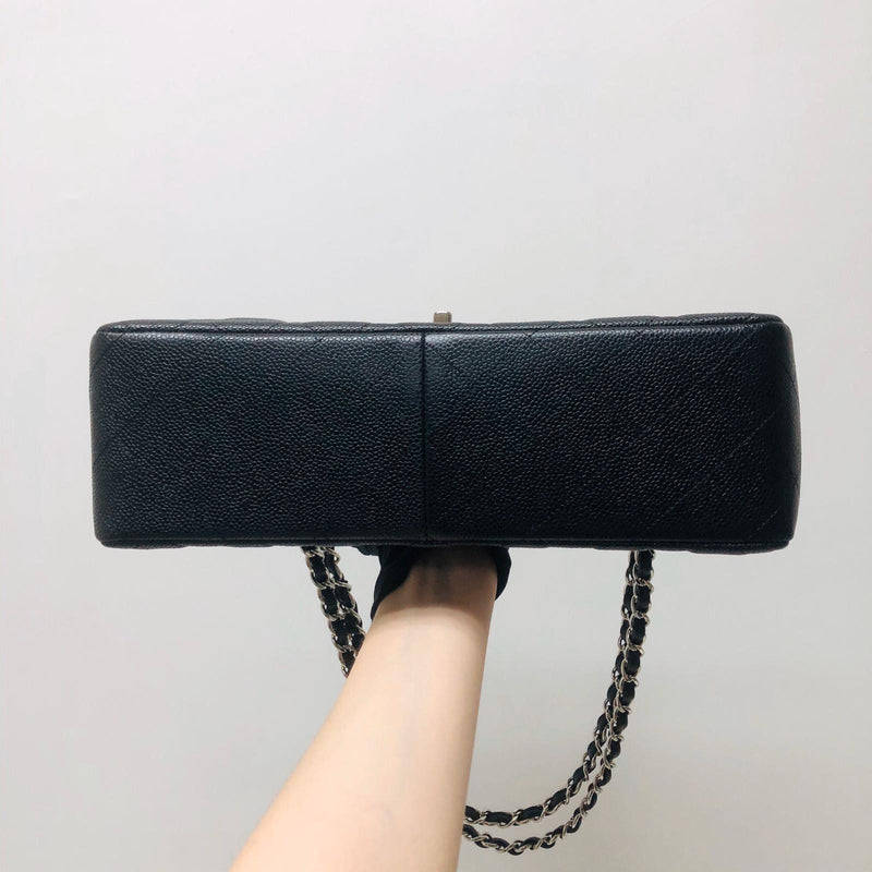 Classic Double Flap Jumbo Bag in Black Caviar with SHW