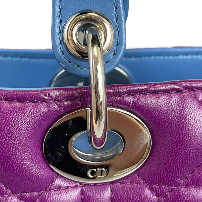 Lady Dior Large Lambskin Tri Colour SHW