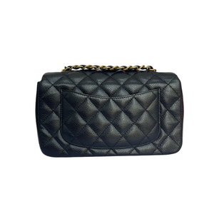 Mini Rectangle Flap Quilted Caviar Navy GHW