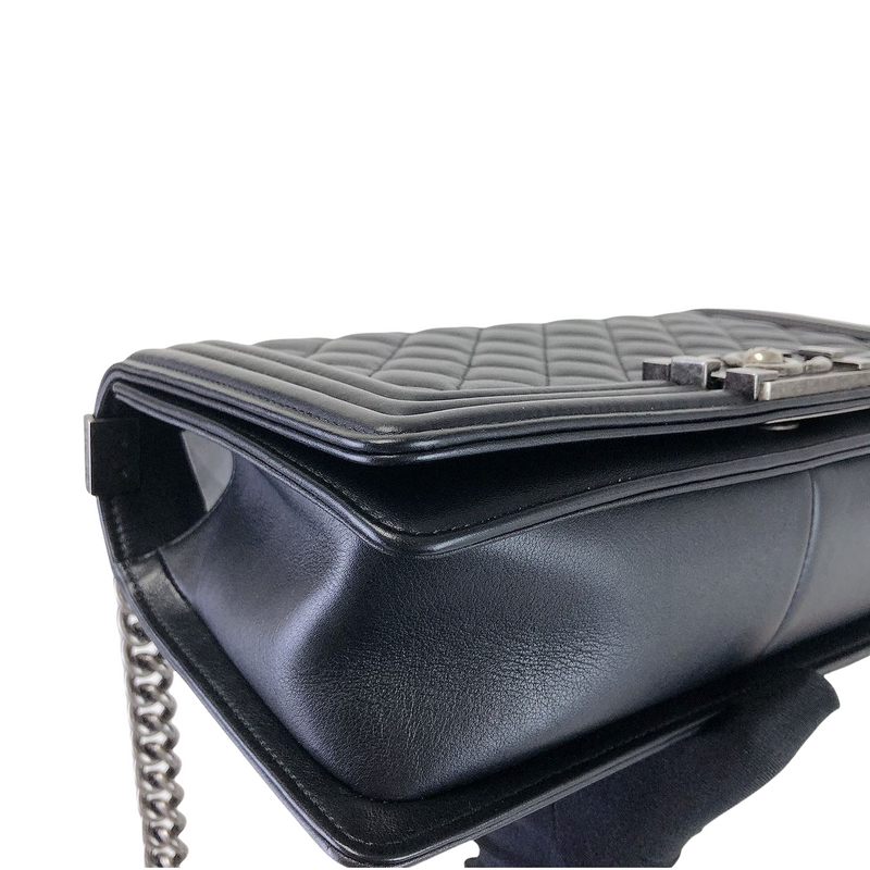Boy Old Medium Calfskin Black RHW
