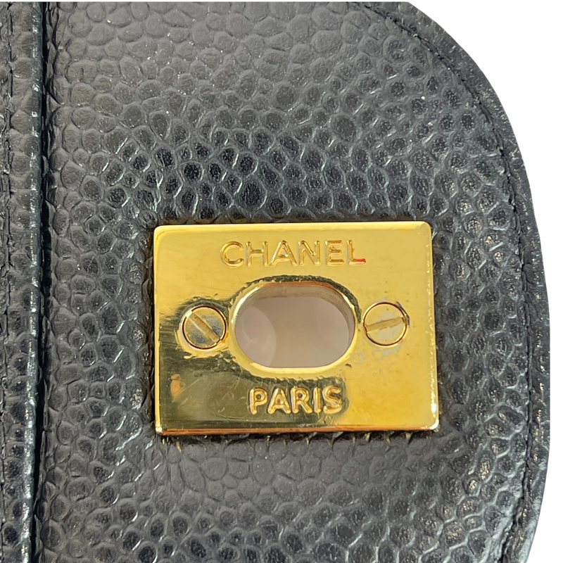 Jumbo Classic Double Flap Caviar Black GHW