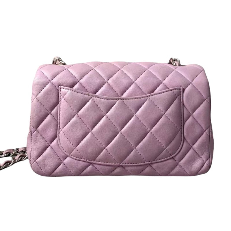 Rectangle Mini Lambskin Purple SHW