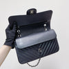 Classic Flap Medium Chevron Caviar Black RHW