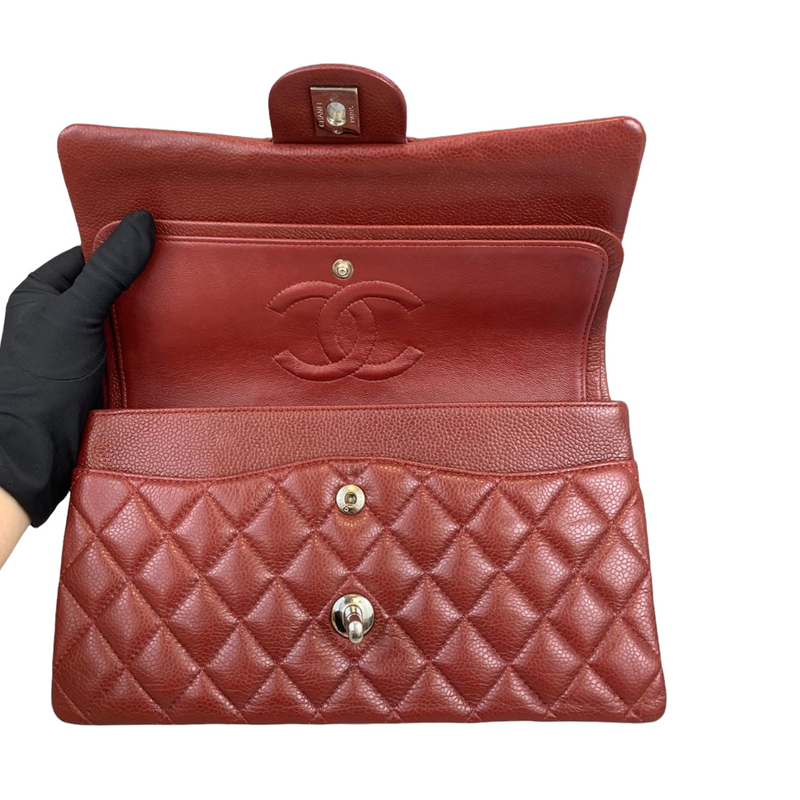 Classic Flap Caviar Medium Maroon SHW