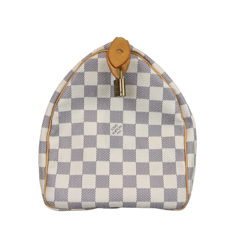 LOUIS VUITTON Damier Azur Naviglio Ivory-Blue Canvas Monogram Messenger Bag