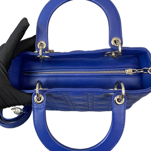 Lady Dior Medium Electric Blue Lambskin SHW