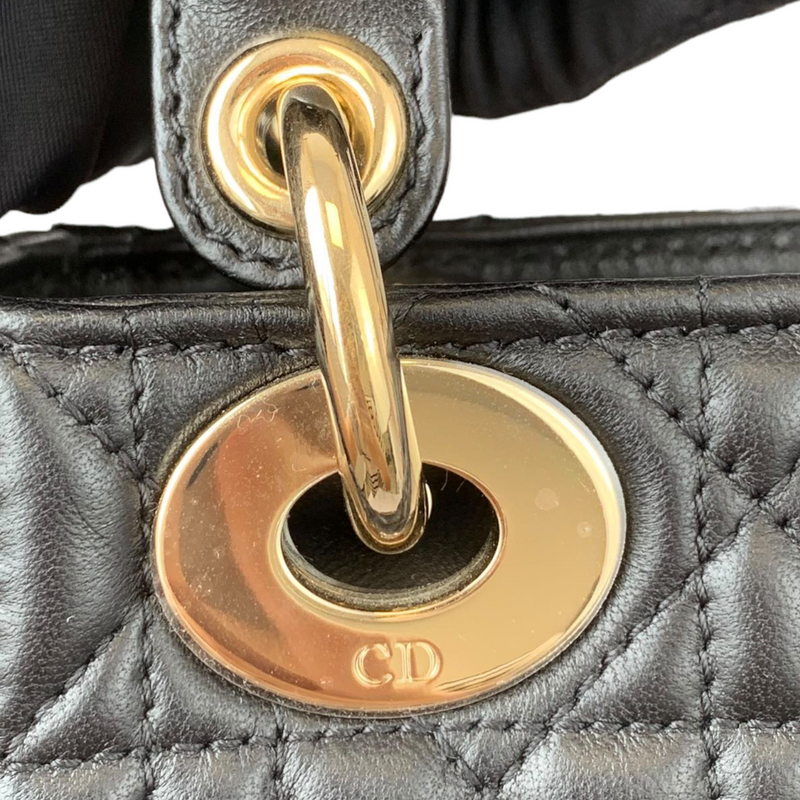 Mini Lady Dior Lambskin Black GHW