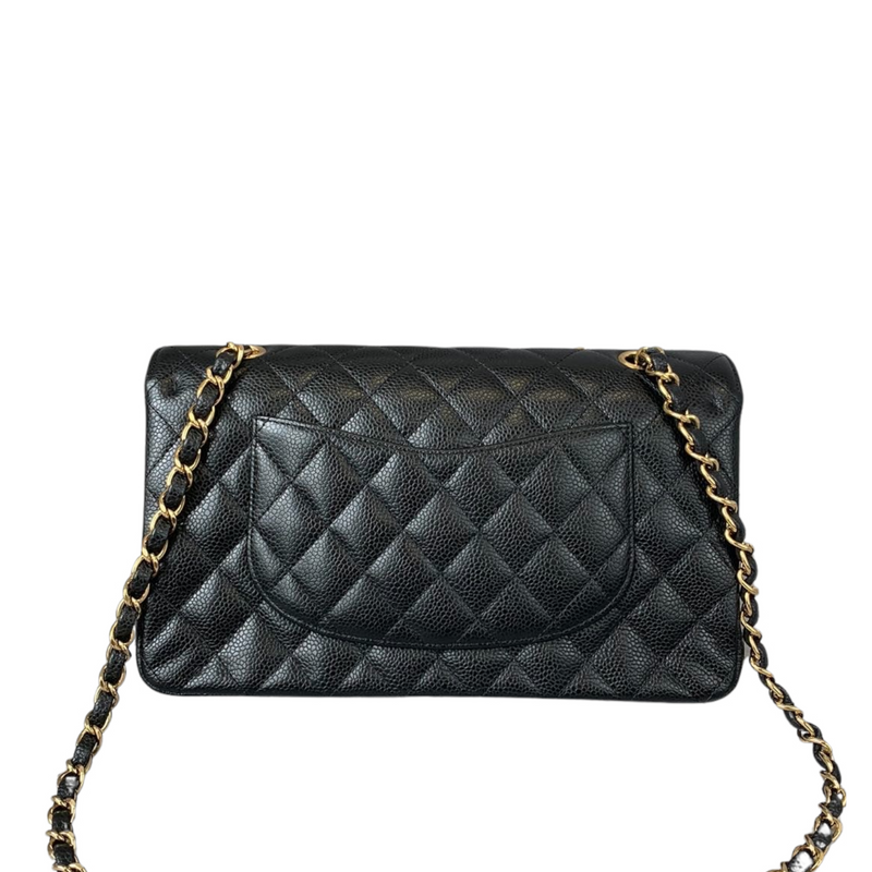 Medium Classic Flap Caviar Black GHW