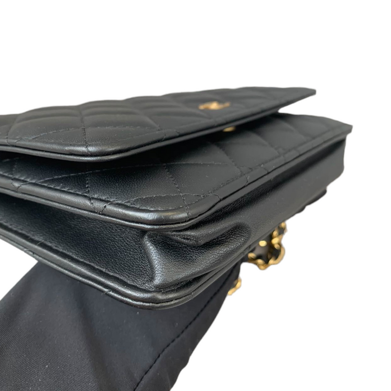 WOC Wallet on Chain Lambskin Black GHW